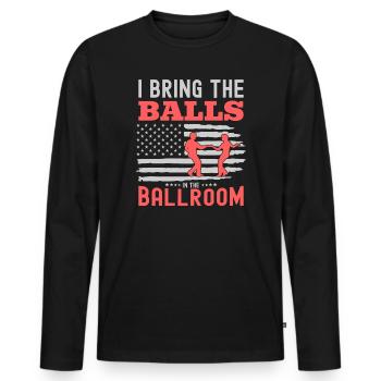 Danse Slogan Ballroom Couple Dance Dance Floor - T-shirt manches longues Premium bio Homme - noir - Devant - Nico (187cm)