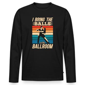 Danse Slogan Ballroom Couple Dance Dance Floor - T-shirt manches longues Premium bio Homme - noir - Devant - Nico (187cm)