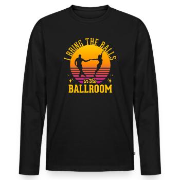 Danse Slogan Ballroom Couple Dance Dance Floor - T-shirt manches longues Premium bio Homme - noir - Devant - Nico (187cm)