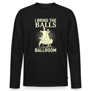 Danse Slogan Ballroom Couple Dance Dance Floor - T-shirt manches longues Premium bio Homme - noir - Devant - Nico (187cm)
