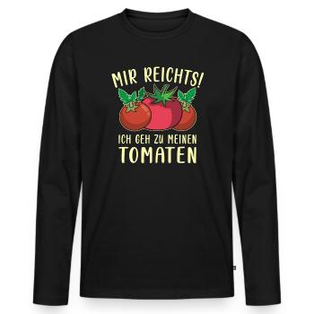 Gehe Zu Tomaten Tomatensorten Gartenfreunde - Männer Premium Bio Langarmshirt - Schwarz - Vorne - Nico (187cm)