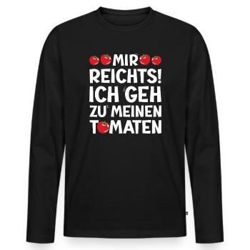 Gehe Zu Tomaten Tomatensorten Gartenfreunde - Männer Premium Bio Langarmshirt - Schwarz - Vorne - Nico (187cm)