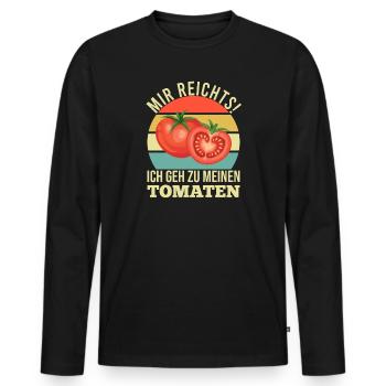 Gehe Zu Tomaten Tomatensorten Gartenfreunde - Männer Premium Bio Langarmshirt - Schwarz - Vorne - Nico (187cm)