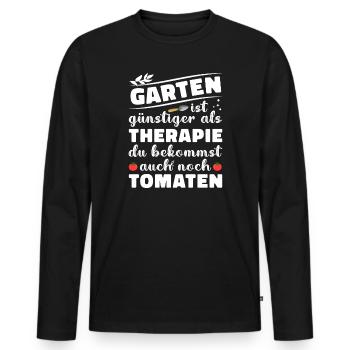 Garten Therapie Tomaten Tomatensorten Gartenfreund - Männer Premium Bio Langarmshirt - Schwarz - Vorne - Nico (187cm)