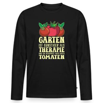 Garten Therapie Tomaten Tomatensorten Gartenfreund - Männer Premium Bio Langarmshirt - Schwarz - Vorne - Nico (187cm)