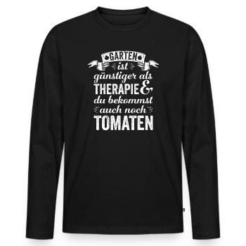 Garten Therapie Tomaten Tomatensorten Gartenfreund - Männer Premium Bio Langarmshirt - Schwarz - Vorne - Nico (187cm)