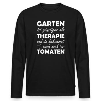 Garten Therapie Tomaten Tomatensorten Gartenfreund - Männer Premium Bio Langarmshirt - Schwarz - Vorne - Nico (187cm)