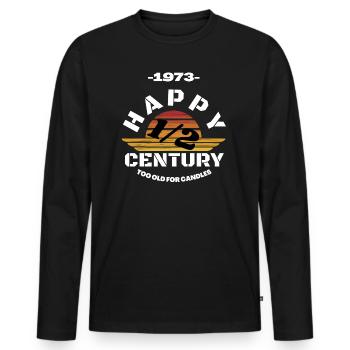 Joyeux 50e anniversaire - T-shirt manches longues Premium bio Homme - noir - Devant - Nico (187cm)