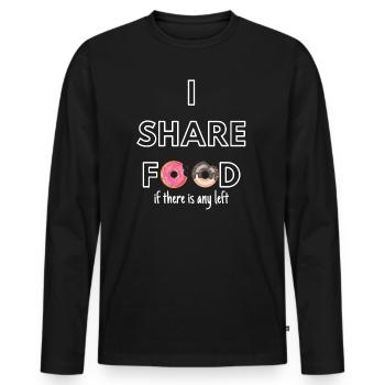 ICH TEILE ESSEN - Männer Premium Bio Langarmshirt - Schwarz - Vorne - Nico (187cm)