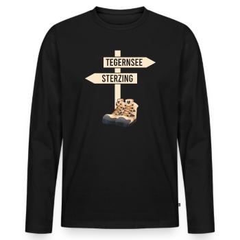 Traversée des Alpes Tegernsee Sterzing - T-shirt manches longues Premium bio Homme - noir - Devant - Nico (187cm)