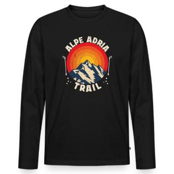 Crossing the Alps Alpe Adria Trail Ferwanderweg - Men's Premium Organic Long Sleeve Shirt - black - Front - Nico (187cm)