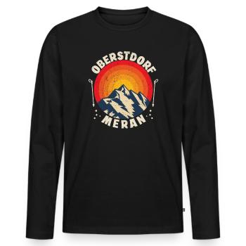 Crossing the Alps Oberstdorf Merano E5 long-distance hiking trail - Men's Premium Organic Long Sleeve Shirt - black - Front - Nico (187cm)