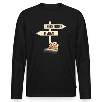 Crossing the Alps Oberstdorf Merano E5 long-distance hiking trail - Men's Premium Organic Long Sleeve Shirt - black - Front - Nico (187cm)