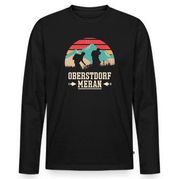 Crossing the Alps Oberstdorf Merano E5 long-distance hiking trail - Men's Premium Organic Long Sleeve Shirt - black - Front - Nico (187cm)