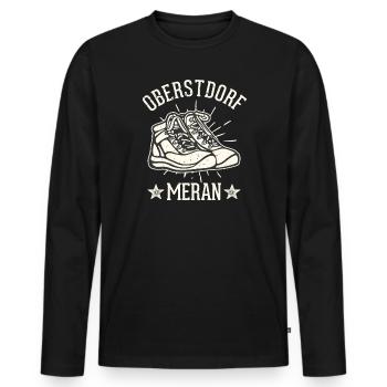 Crossing the Alps Oberstdorf Merano E5 long-distance hiking trail - Men's Premium Organic Long Sleeve Shirt - black - Front - Nico (187cm)