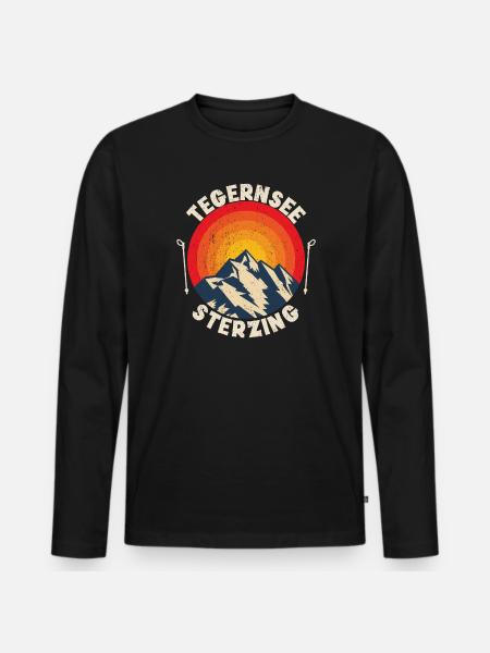 Crossing the Alps Tegernsee Sterzing - Men's Premium Organic Long Sleeve Shirt - black