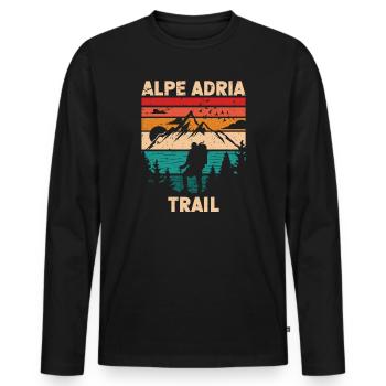Crossing the Alps Alpe Adria Trail Ferwanderweg - Men's Premium Organic Long Sleeve Shirt - black - Front - Nico (187cm)