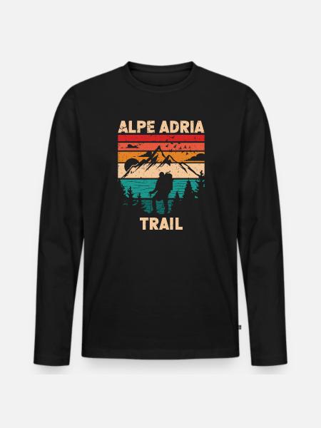 Crossing the Alps Alpe Adria Trail Ferwanderweg - Men's Premium Organic Long Sleeve Shirt - black