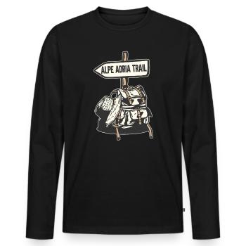 Crossing the Alps Alpe Adria Trail Ferwanderweg - Men's Premium Organic Long Sleeve Shirt - black - Front - Nico (187cm)