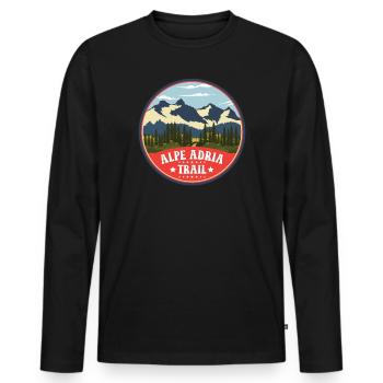 Alpenüberquerung Alpe Adria Trail Ferwanderweg - Männer Premium Bio Langarmshirt - Schwarz - Vorne - Nico (187cm)