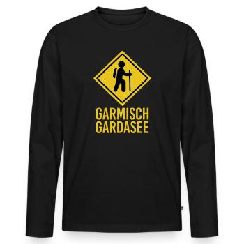 Alpenüberquerung Garmisch Gardasee - Männer Premium Bio Langarmshirt - Schwarz - Vorne - Nico (187cm)