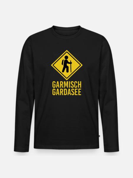 Alpenüberquerung Garmisch Gardasee - Männer Premium Bio Langarmshirt - Schwarz