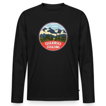 Traversée des Alpes Tegernsee Sterzing - T-shirt manches longues Premium bio Homme - noir - Devant - Nico (187cm)