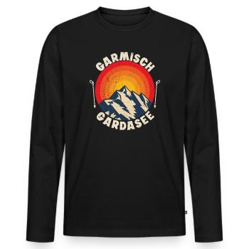 Alpenüberquerung Garmisch Gardasee - Männer Premium Bio Langarmshirt - Schwarz - Vorne - Nico (187cm)