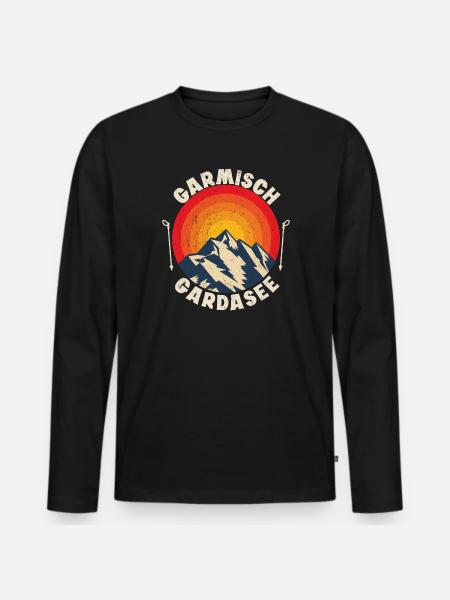 Alpenüberquerung Garmisch Gardasee - Männer Premium Bio Langarmshirt - Schwarz