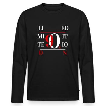 90er Jahre limitierte Auflage - Männer Premium Bio Langarmshirt - Schwarz - Vorne - Nico (187cm)