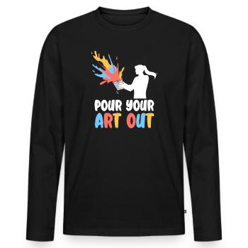 Art Teacher Funny Saying Art Course Art Class - Men's Premium Organic Long Sleeve Shirt - black - Front - Nico (187cm)