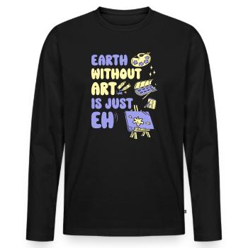 Professeur d’art Drôle de dicteur Cours d’art Cours d’art - T-shirt manches longues Premium bio Homme - noir - Devant - Nico (187cm)