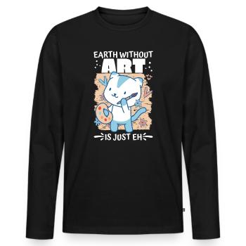 Kunstlehrer Lustiger Spruch Kunstkurs Kunstklasse - Männer Premium Bio Langarmshirt - Schwarz - Vorne - Nico (187cm)