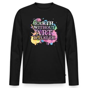 Professeur d’art Drôle de dicteur Cours d’art Cours d’art - T-shirt manches longues Premium bio Homme - noir - Devant - Nico (187cm)