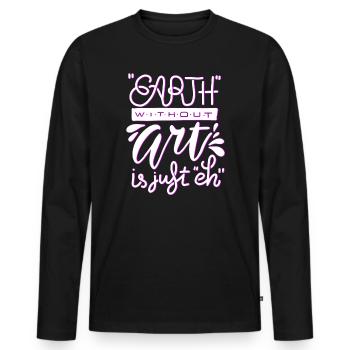 Professeur d’art Drôle de dicteur Cours d’art Cours d’art - T-shirt manches longues Premium bio Homme - noir - Devant - Nico (187cm)