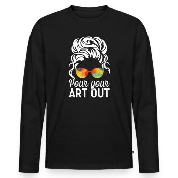 Art Teacher Funny Saying Art Course Art Class - Men's Premium Organic Long Sleeve Shirt - black - Front - Nico (187cm)