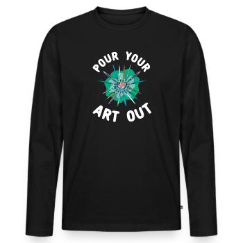 Art Teacher Funny Saying Art Course Art Class - Men's Premium Organic Long Sleeve Shirt - black - Front - Nico (187cm)