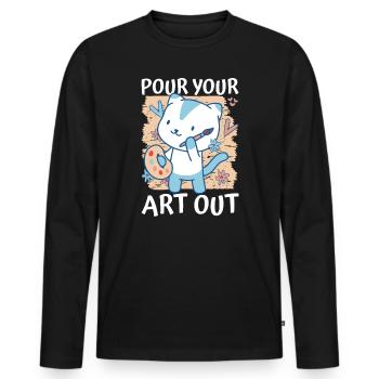 Art Teacher Funny Saying Art Course Art Class - Men's Premium Organic Long Sleeve Shirt - black - Front - Nico (187cm)