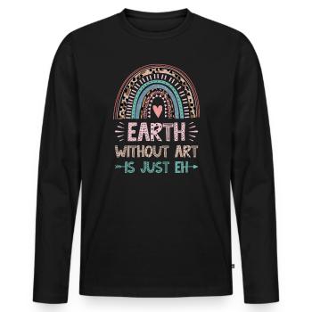 Professeur d’art Drôle de dicteur Cours d’art Cours d’art - T-shirt manches longues Premium bio Homme - noir - Devant - Nico (187cm)