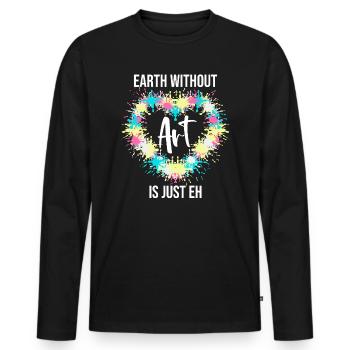 Professeur d’art Drôle de dicteur Cours d’art Cours d’art - T-shirt manches longues Premium bio Homme - noir - Devant - Nico (187cm)