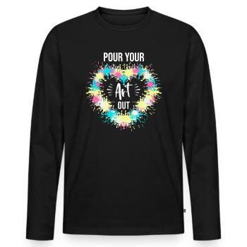 Art Teacher Funny Saying Art Course Art Class - Men's Premium Organic Long Sleeve Shirt - black - Front - Nico (187cm)