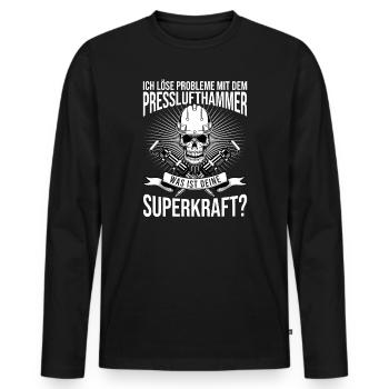 Ich Löse Probleme Mit dem Presslufthammer Straßenb - Männer Premium Bio Langarmshirt - Schwarz - Vorne - Nico (187cm)
