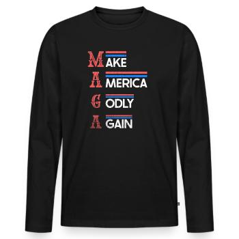 Rendre l’Amérique pieuse, aimer à nouveau la foi de Dieu - T-shirt manches longues Premium bio Homme - noir - Devant - Nico (187cm)
