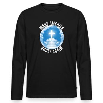 Rendre l’Amérique pieuse, aimer à nouveau la foi de Dieu - T-shirt manches longues Premium bio Homme - noir - Devant - Nico (187cm)