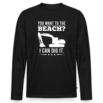 Retro Bagger Spruch Baggerfahrer Baustelle - Männer Premium Bio Langarmshirt - Schwarz - Vorne - Nico (187cm)