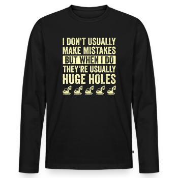 Retro Excavator Slogan Excavator Driver Construction Site - Men's Premium Organic Long Sleeve Shirt - black - Front - Nico (187cm)
