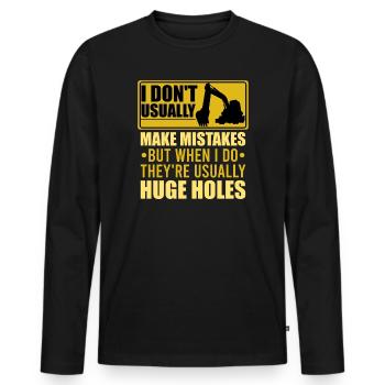 Retro Bagger Spruch Baggerfahrer Baustelle - Männer Premium Bio Langarmshirt - Schwarz - Vorne - Nico (187cm)