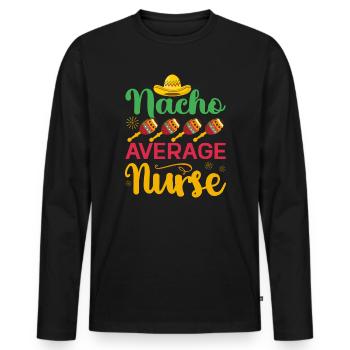 Nourriture mexicaine Cinco de Mayo Infirmière - T-shirt manches longues Premium bio Homme - noir - Devant - Nico (187cm)