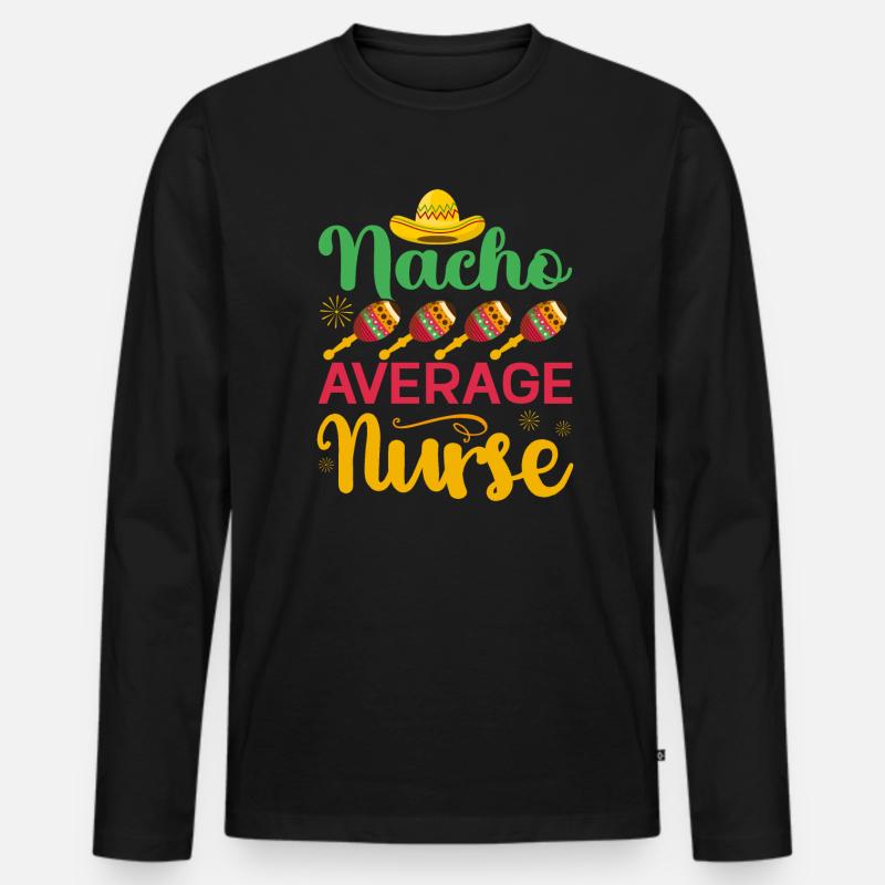 Mexikanisches Essen Cinco De Mayo Krankenschwester - Männer Premium Bio Langarmshirt - Schwarz