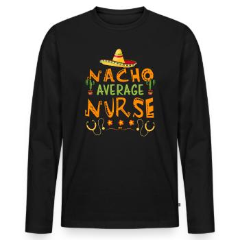 Nourriture mexicaine Cinco de Mayo Infirmière - T-shirt manches longues Premium bio Homme - noir - Devant - Nico (187cm)